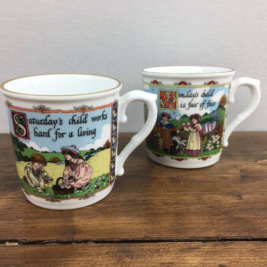 Royal Worcester "Tasses d'anniversaire"