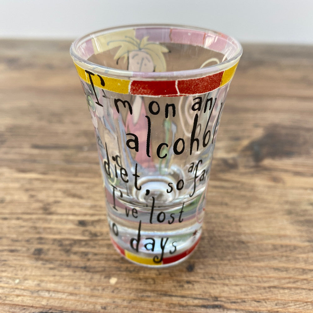 Johnson Brothers "Born To Shop" Shot Glass (I'm on an alcohol diet