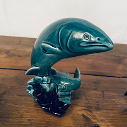 Poole Pottery Blue Dolphin Glaze Salmon