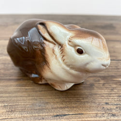 Poole Pottery Cream & Brown Glaze Bunny Resting