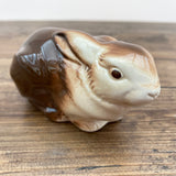 Poole Pottery Cream & Brown Glaze Bunny Resting