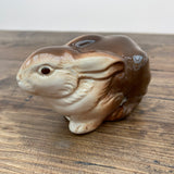 Poole Pottery Cream & Brown Glaze Rabbit Resting