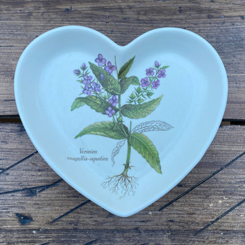 Poole Pottery Country Lane Sweet Plate, Heart - Veronica anagallis