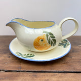 Poole Pottery Dorset Fruit Oranges Gravy Boat & Stand