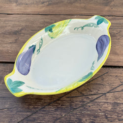 Poole Pottery Legumes Oval Roasting Dish, 12.5" Yellow Border