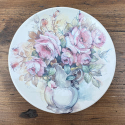 Poole Pottery Transfer Plate - Pink Flowers in Vase - Design 1