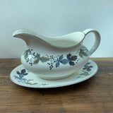 Royal Doulton Burgundy Gravy Boat & Stand