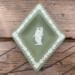 Wedgwood Jasperware Green Diamond Trinket Dish