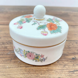 Wedgwood Kutani Crane Round Trinket Box with Knob Handle
