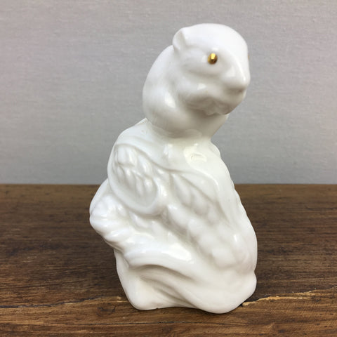 Poole Pottery White Harvest Mouse on Corn with Gold Eyes