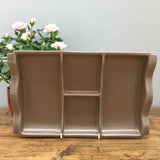 Poole Pottery Twintone Mushroom & Sepia Hors D'oeuvre Tray