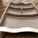 Poole Pottery Twintone Sepia & Mushroom Hors D'oeuvre Dish