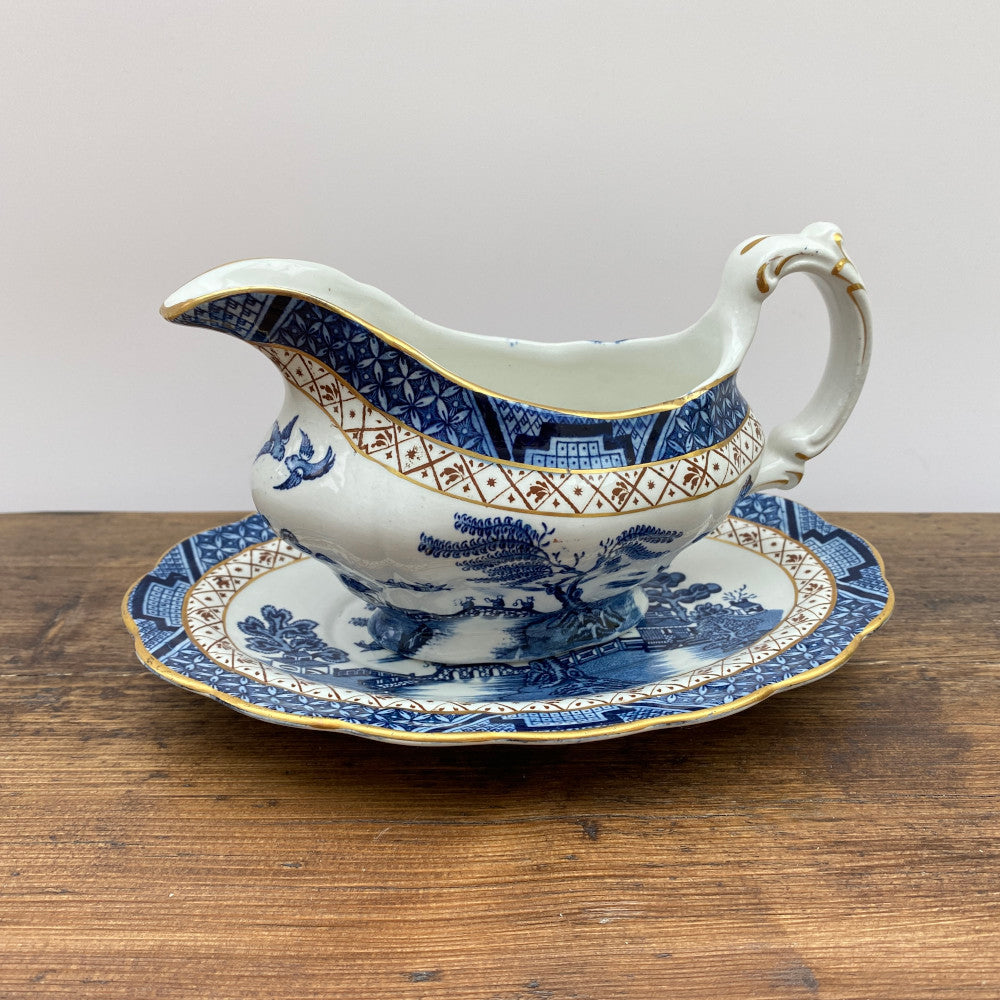 Blue willow gravy boat store