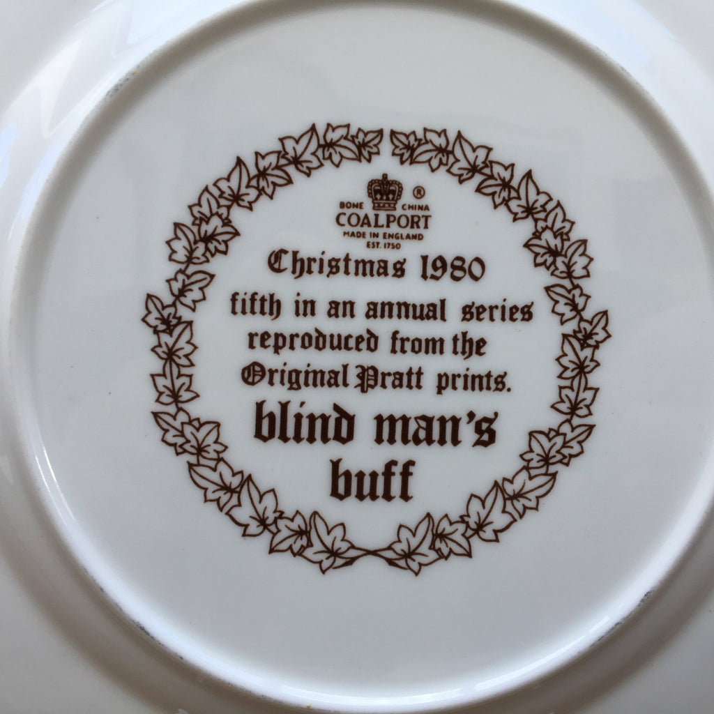 Coalport Decorative Plates Christmas 1980 Blind Man s Bluff Leafl MrPottery