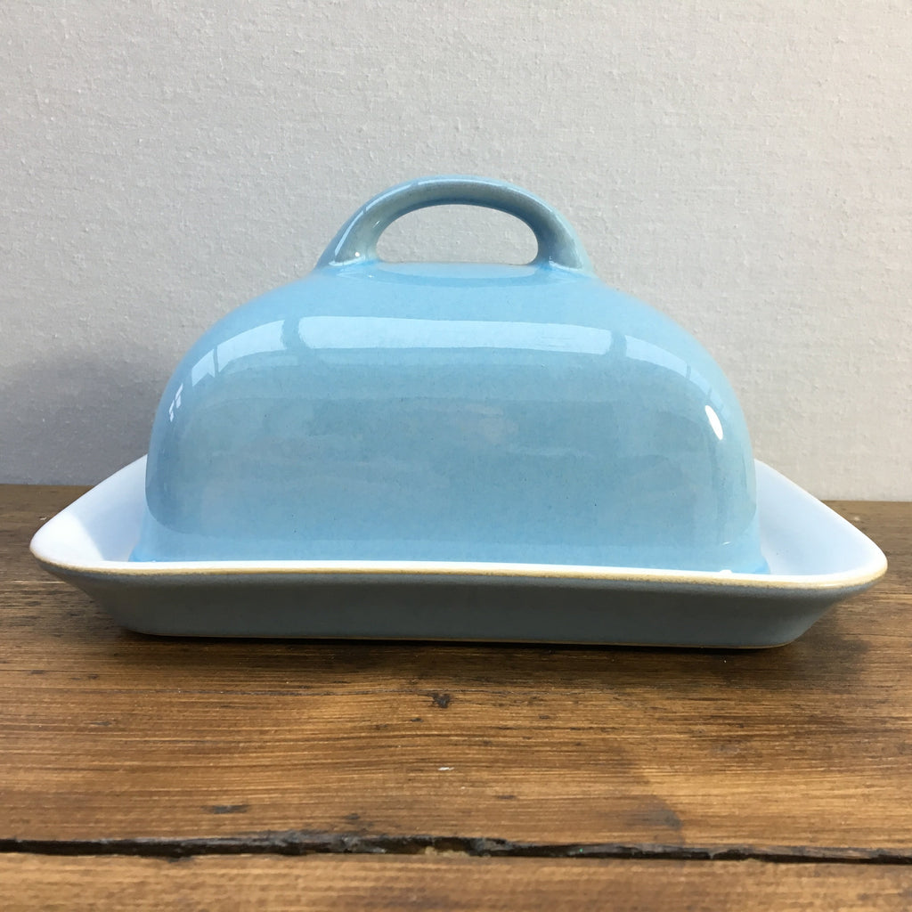 Denby "Colonial Blue" Butter Dish (Dome With Curved Handle) MrPottery