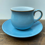 Denby Colonial Blue Demitasse Coffee Cup and Saucer
