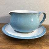 Denby Colonial Blue Gravy / Sauce Jug & Stand