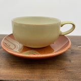 Denby Fire Yellow Tea Cup & Chilli Tea Saucer