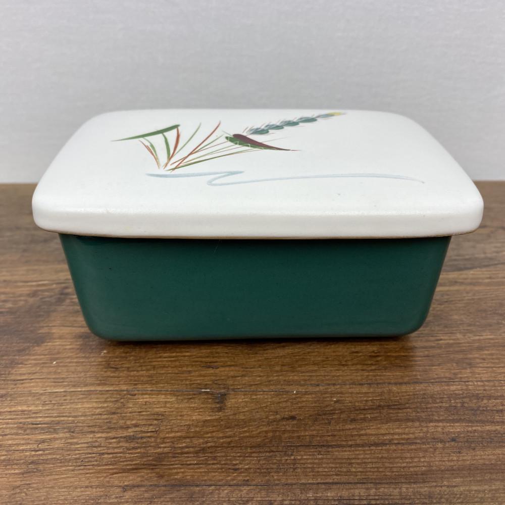 Denby "Greenwheat" Butter Dish (Box Shape) RARE MrPottery