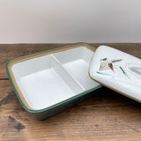 Denby Greenwheat Oblong Divided Lidded Vegetable Dish