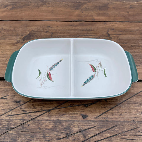 Denby Greenwheat Open Divided Vegetable Dish