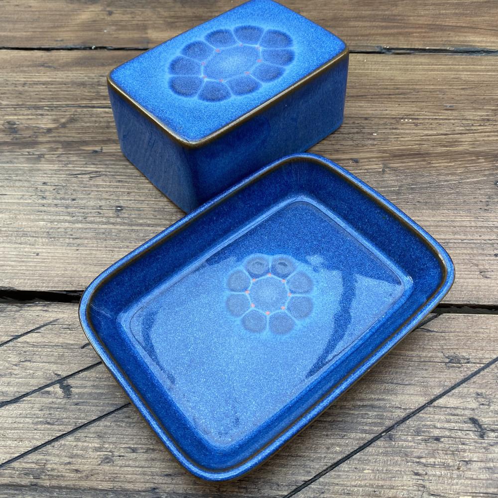 Denby "Midnight" Butter Dish (Box Style Flat Top) RARE MrPottery