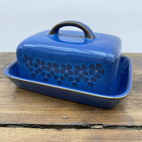 Denby Midnight Butter Dish With Handle - RARE
