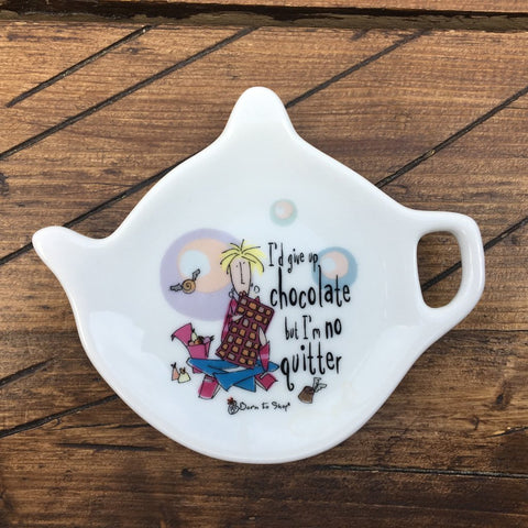 Johnson Bros Born To Shop Teabag Holder - I'd give up chocolate