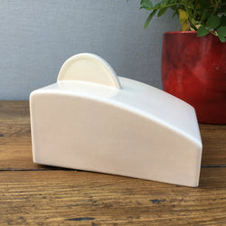 Poole Pottery Twintone Mushroom & Sepia Butter Dish Top Streamline