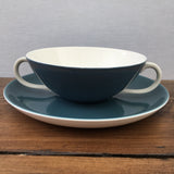 Poole Pottery Blue Moon Lugged Soup Bowl & Saucer