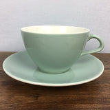 Poole Pottery Celadon Breakfast Cup & Saucer (Contour)