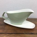 Poole Pottery Celadon Gravy Boat & Stand