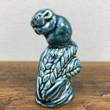 Poole Pottery Blue Glaze Harvest Mouse on Corn