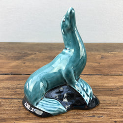 Poole Pottery Blue Dolphin Glaze Seal Black Base