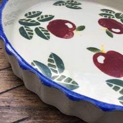 Poole Pottery Dorset Fruit 10" Flan Dish, Apples