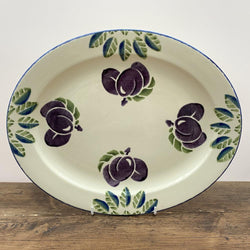 Poole Pottery Dorset Fruit Plums Oval Platter, 13.25"