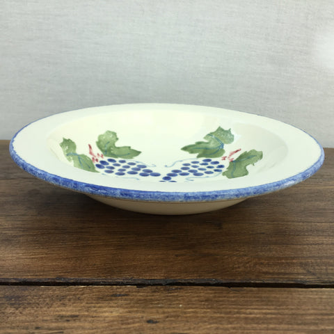 Poole Pottery Dorset Fruits Grapes Soup Bowl, Rimmed, 7.25"