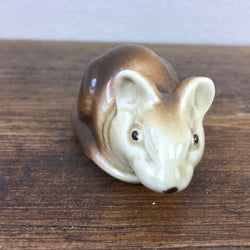 Poole Pottery Cream & Brown Mouse, Lying