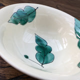 Poole Pottery Green Leaves Oatmeal Bowl