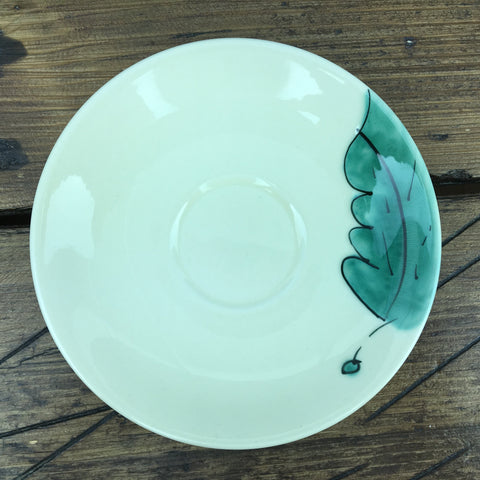 Poole Pottery Green Leaves Tea Saucer