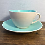 Poole Pottery Ice Green & Mushroom Breakfast Cup & Saucer