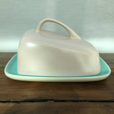 Poole Pottery Ice Green & Mushroom Cheese Dish - Contour Shape