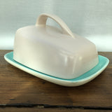 Poole Pottery Ice Green & Mushroom Cheese Dish