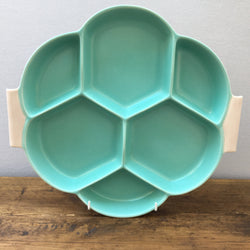 Poole Pottery Ice Green & Mushroom Round Hors D'oeuvre DIsh