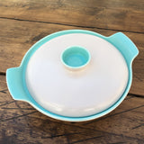 Poole Pottery Ice Green & Mushroom Lidded Vegetable Dish (Green Knob)