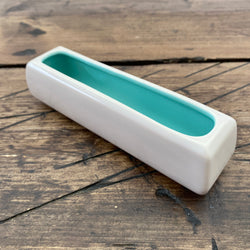 Poole Pottery Ice Green & Mushroom Posy Trough