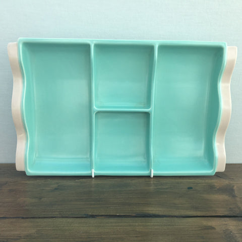 Poole Pottery Ice Green & Seagull Ice Green & Mushroom Hors D'oeuvre Dish