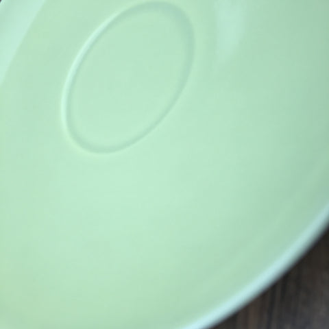 Poole Pottery Twintone Lime Yellow Soup Cup Saucer