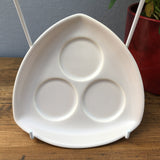 Poole Pottery Mushroom & Sepia Triangular Cruet Stand