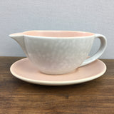 Poole Pottery Peach Bloom & Seagull Gravy Boat & Stand